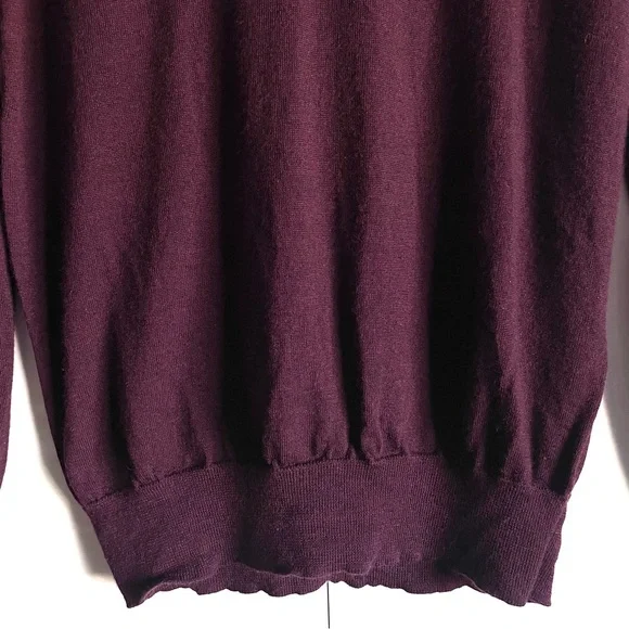 Polo Ralph Lauren Washable Wool Slim Fit V-Neck Sweater in Wine Size M EUC - Picture 10 of 16
